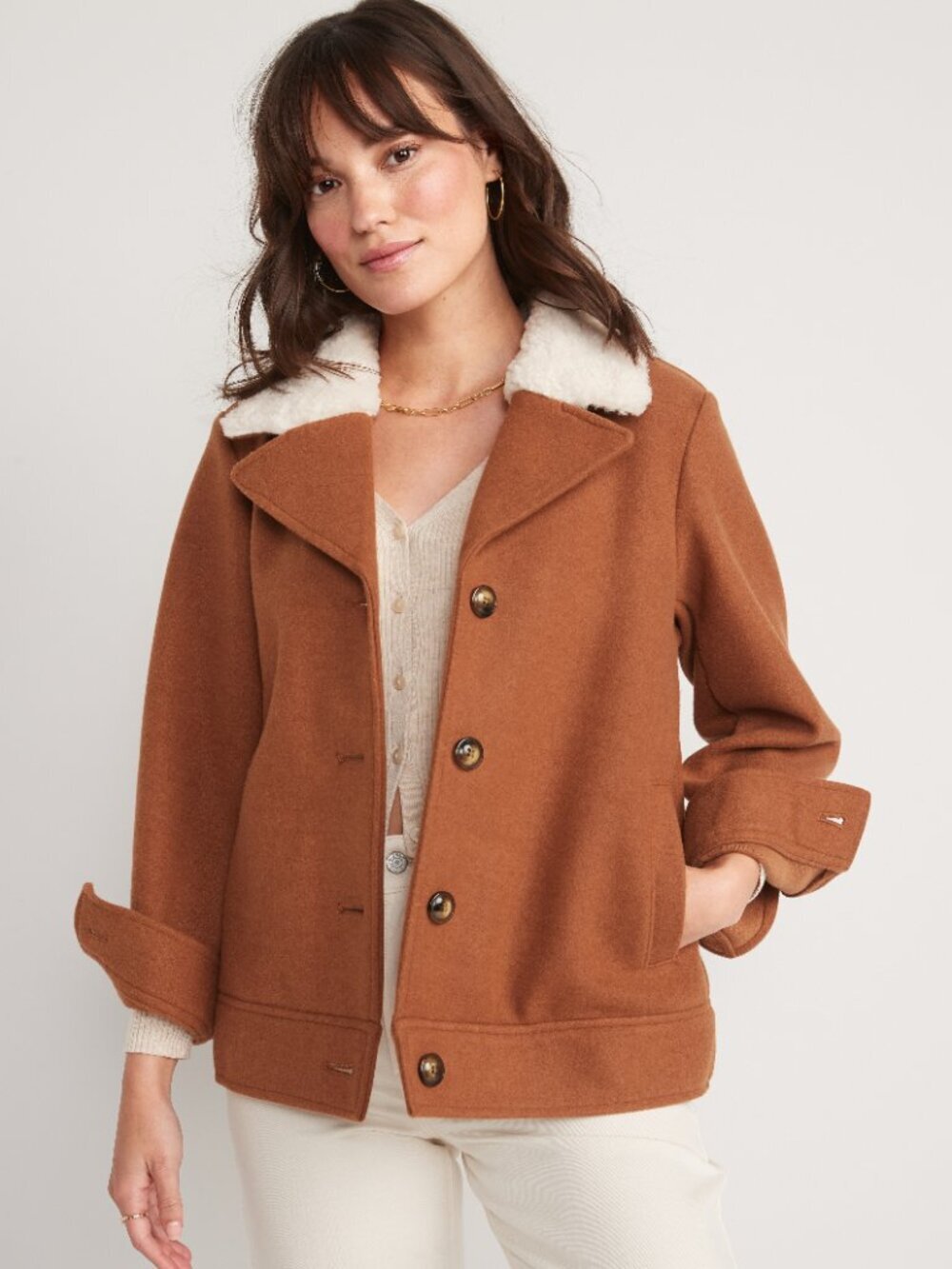 2/$30 Old Navy Soft-Brushed Sherpa-Trim Jacket Horsing Around XL #A2141